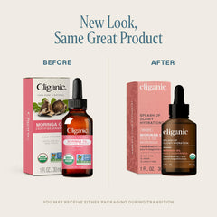 Product shot of Cliganic Organic Moringa Oil on white background