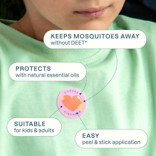 Cliganic Mosquito Repellent Stickers worn by kids during outdoor play for natural protection