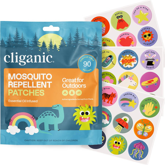 Cliganic Mosquito Repellent Stickers pack front view for outdoor protection