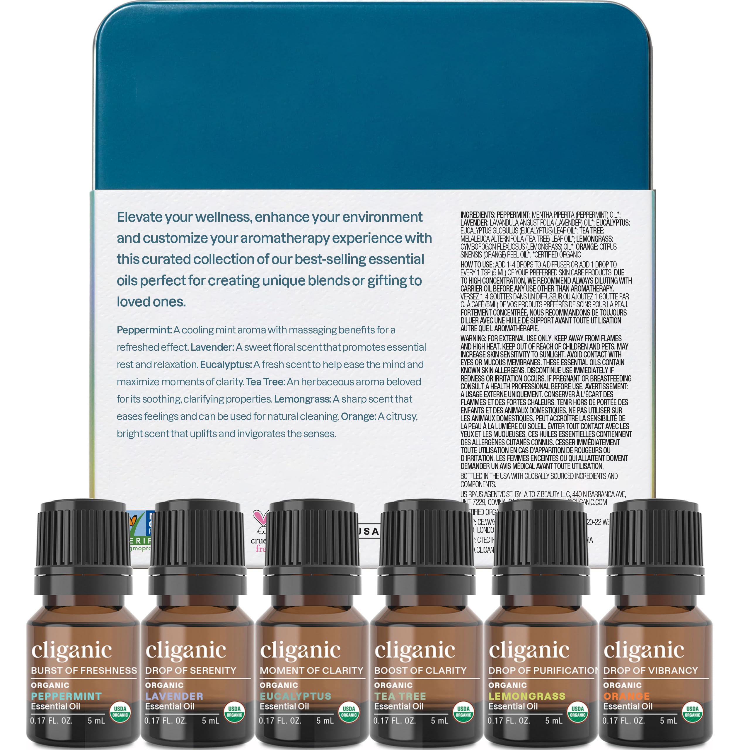 Lemongrass and orange essential oils bottles