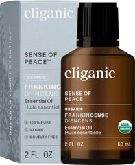 Cliganic Organic Frankincense Essential Oil bottle on white background
