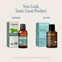 Cliganic peppermint oil product label