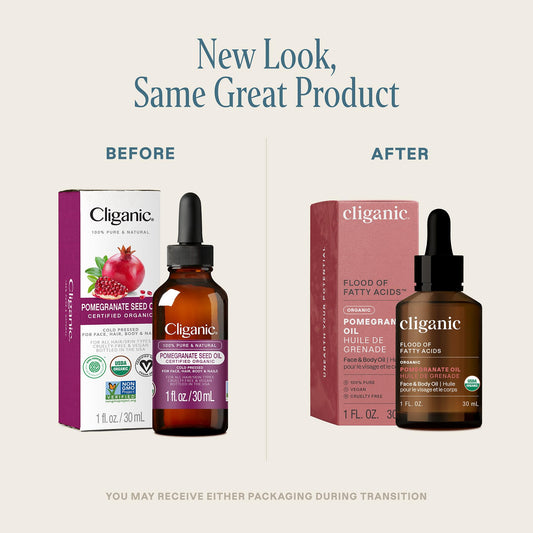 Cliganic Organic Pomegranate Seed Oil packaging and bottle