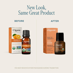 Front view of Cliganic Organic Sweet Orange Essential Oil bottle