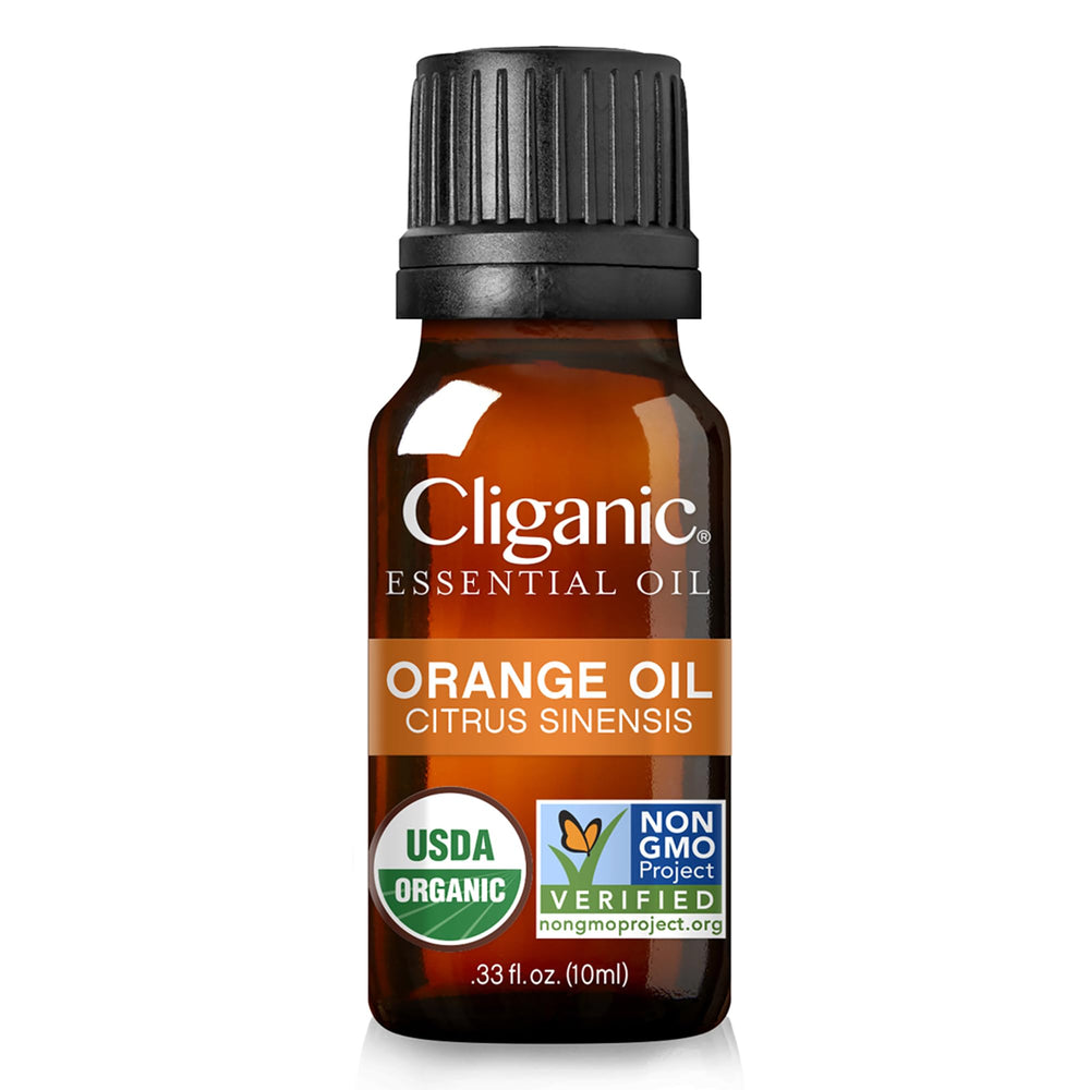 Close-up of 100% pure single-ingredient orange essential oil