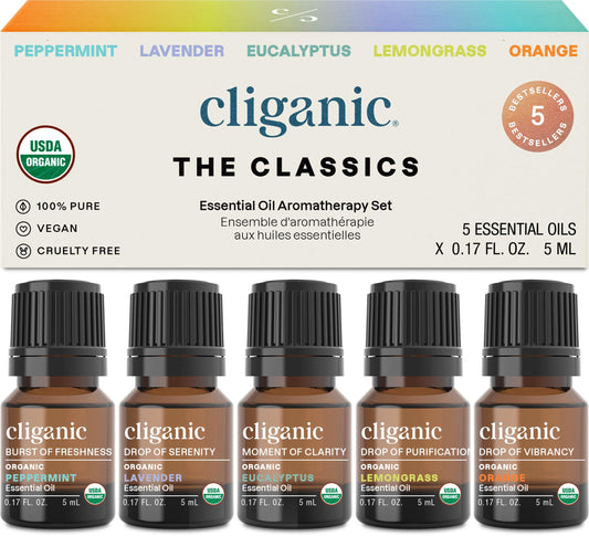 Peppermint essential oil from Cliganic Top 5 Classics set