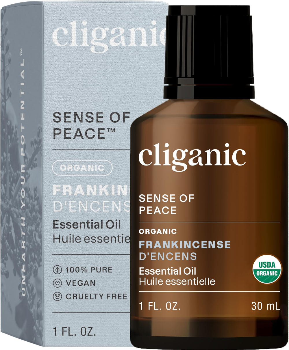 Bottle of Cliganic USDA Organic Frankincense Essential Oil 1oz