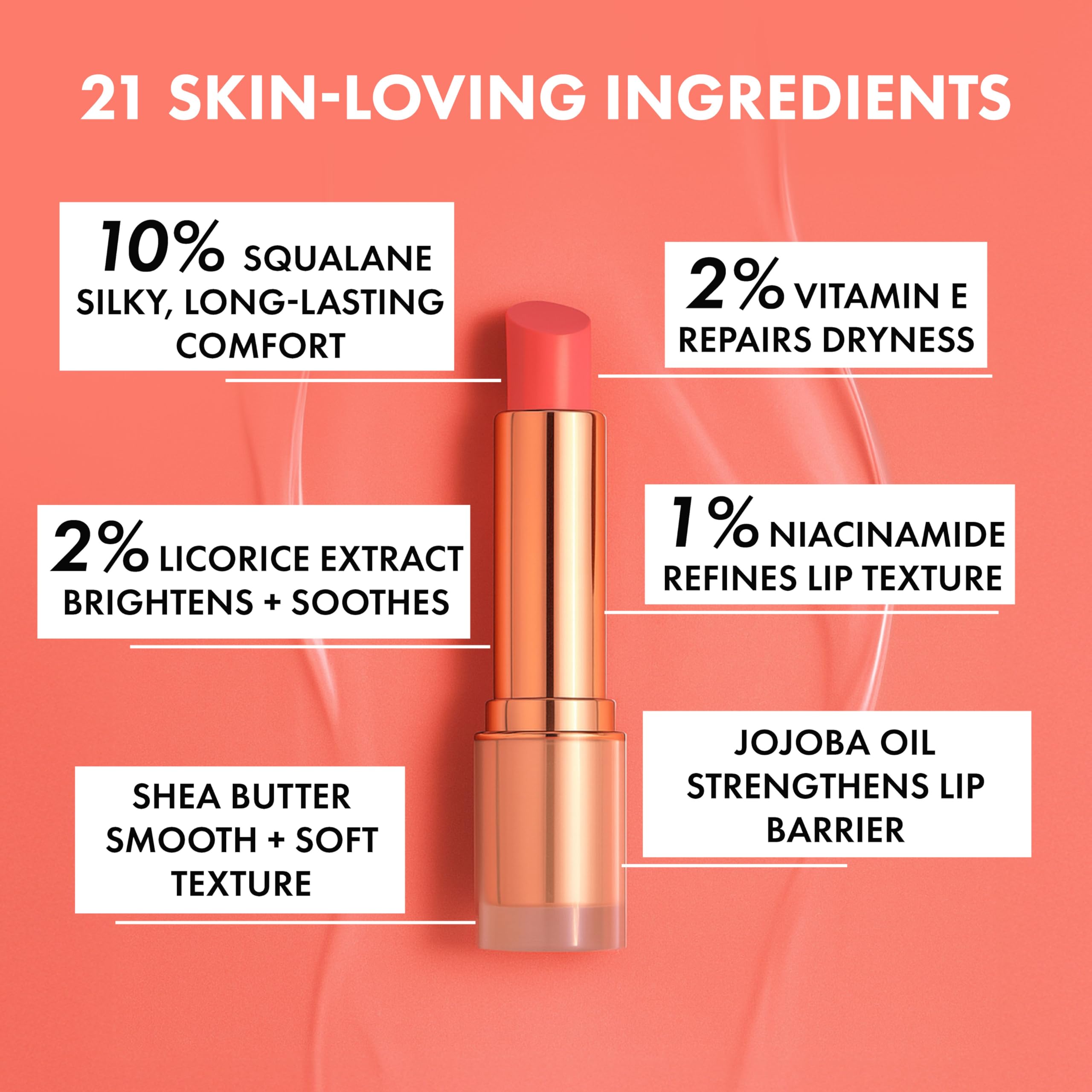 Clinexil LushLips Lip Balm dewy tint closeup shows glossy, nourishing finish.