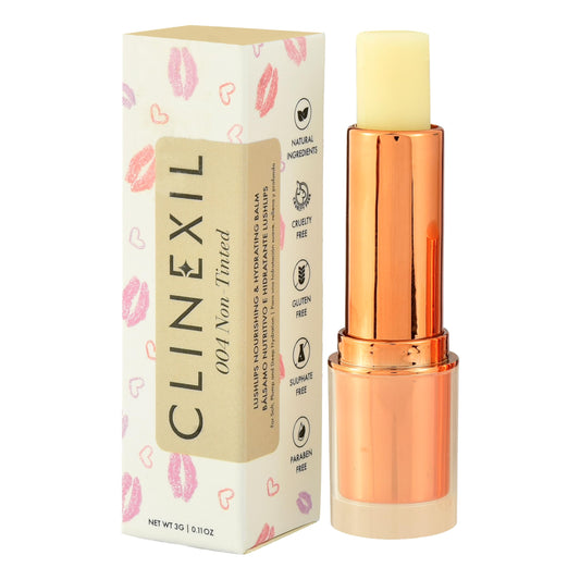 Clinexil Lip Balm jar delivering deep hydration for dry lips
