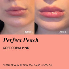 Clinexil LushLips Lip Balm peach perfect adds soft tint and hydration.