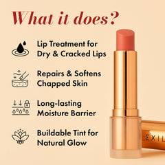 Clinexil LushLips Lip Balm radiant ruby shade delivers subtle color and lasting moisture.