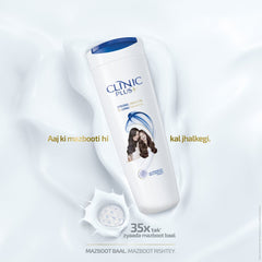 Shampoo bottle showing clean rinse effect after washing.