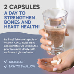 Ingredients: Vitamin K2, Vitamin D3, Bioperine and Calcium