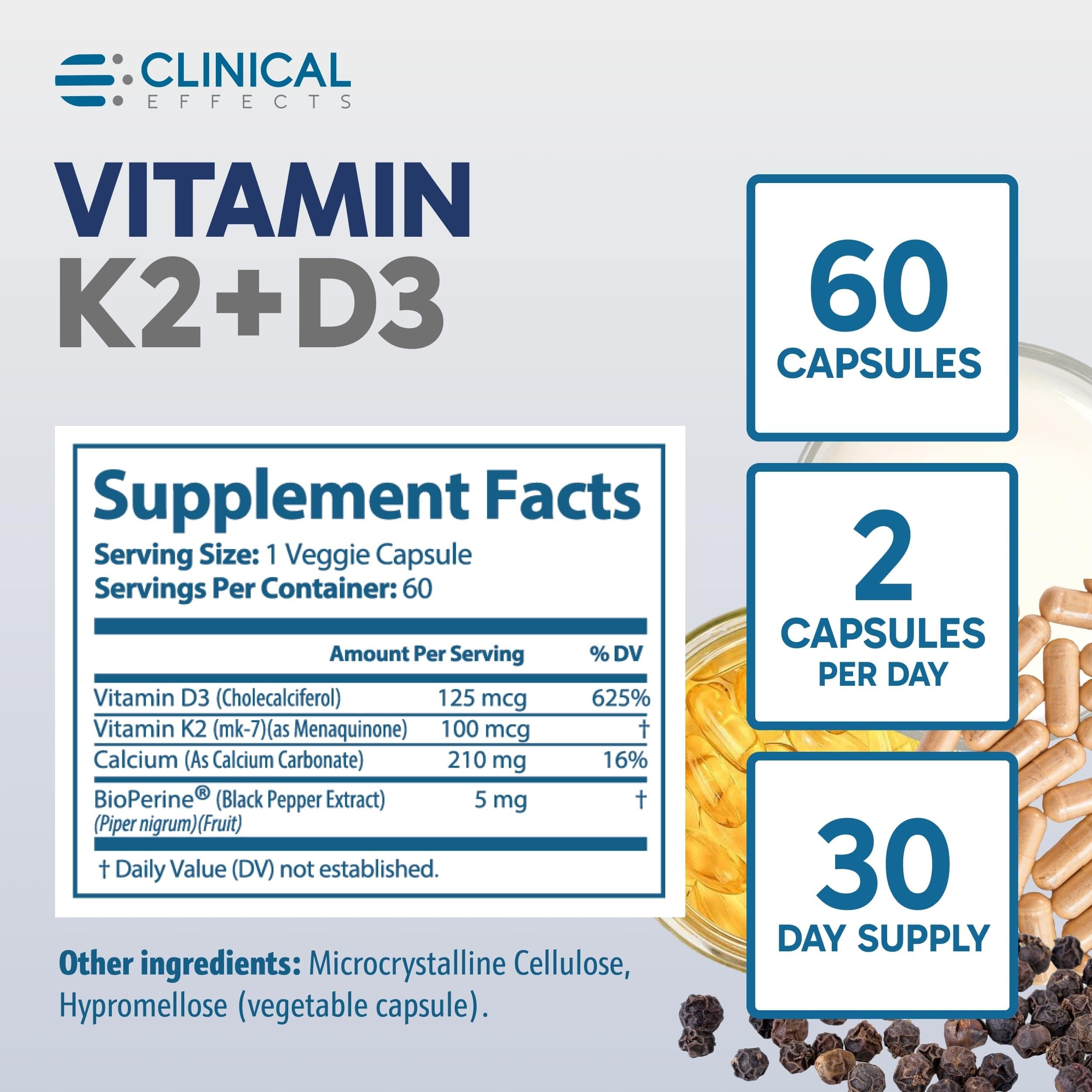 Product packaging design for Clinical Effects K2 + D3