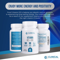 Clinical Effects Vitamin K2 + D3 USA manufactured label on box