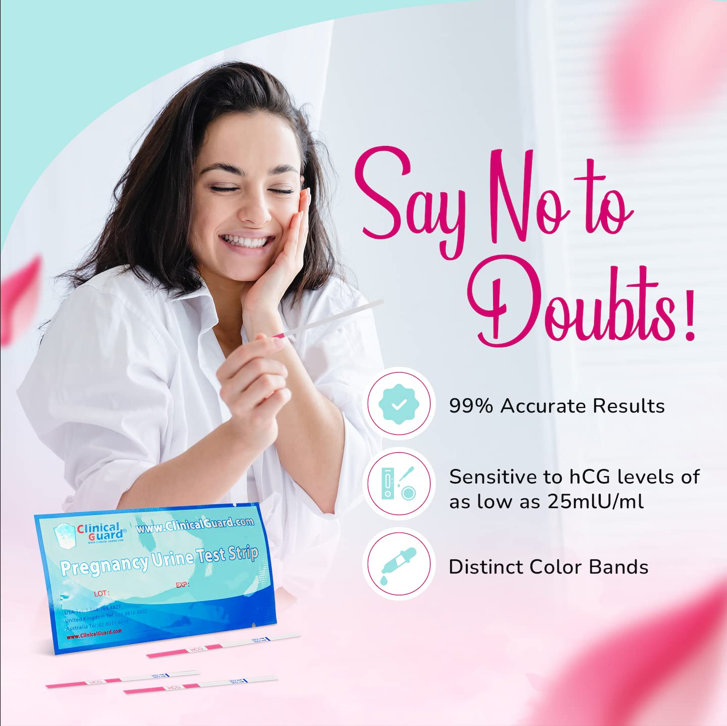 HCG test strip being dipped into urine