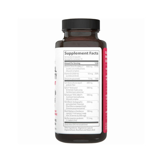 Capsules with black elderberry extract and pre/probiotics