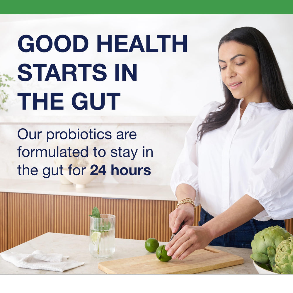 Graphic illustrating probiotic strains Lactobacillus and Bifidobacterium