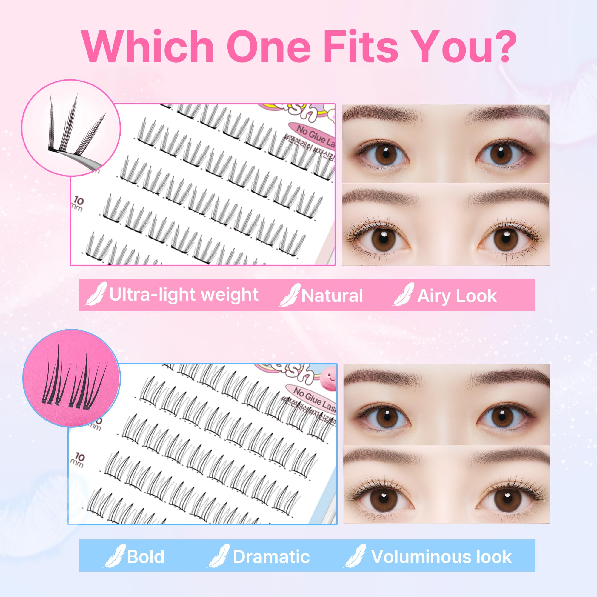CLIONE PRIME long-lasting-hold shot suggests all-day wear with secure lash stay.