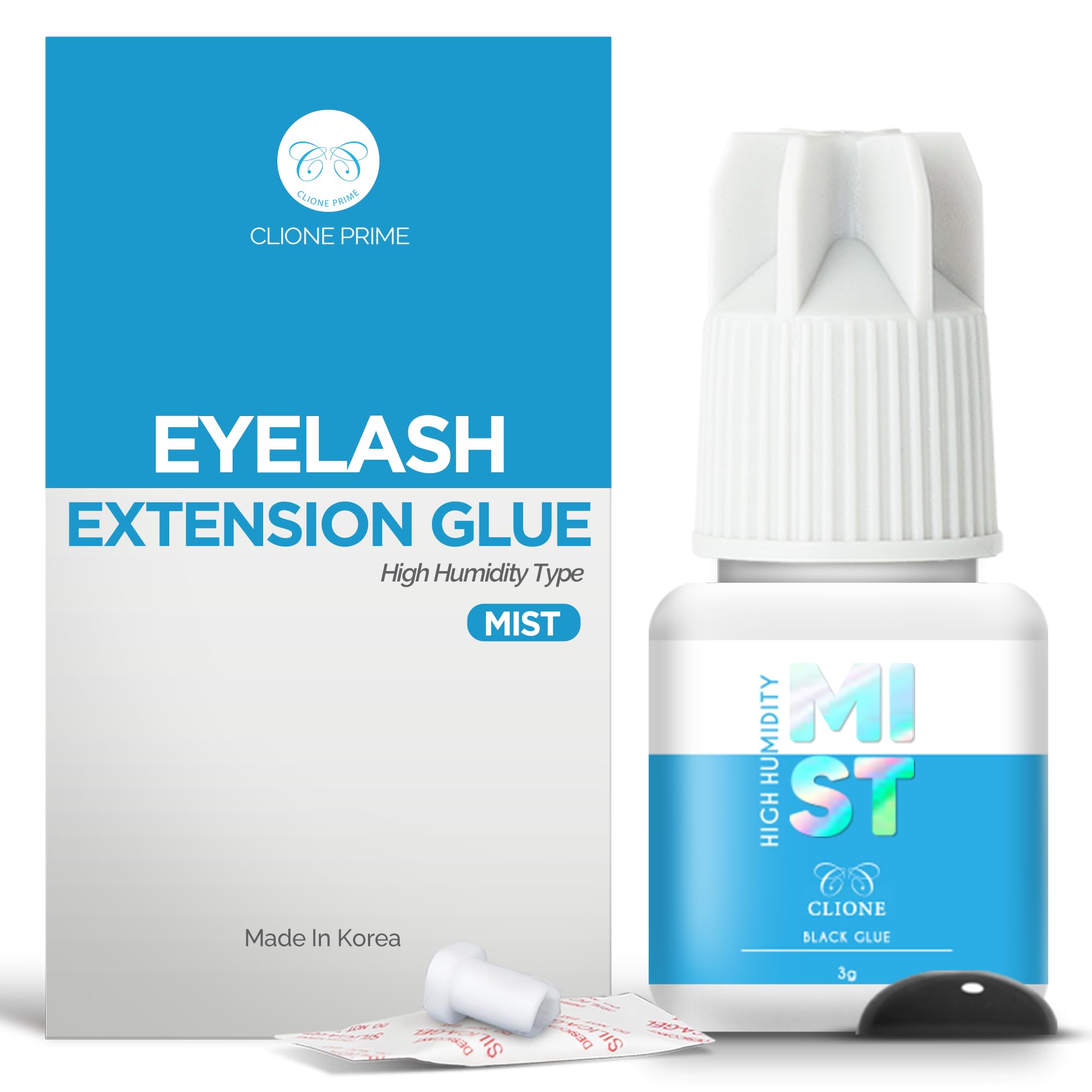 CLIONE PRIME lash extension glue 3ml bottle—professional-grade adhesion