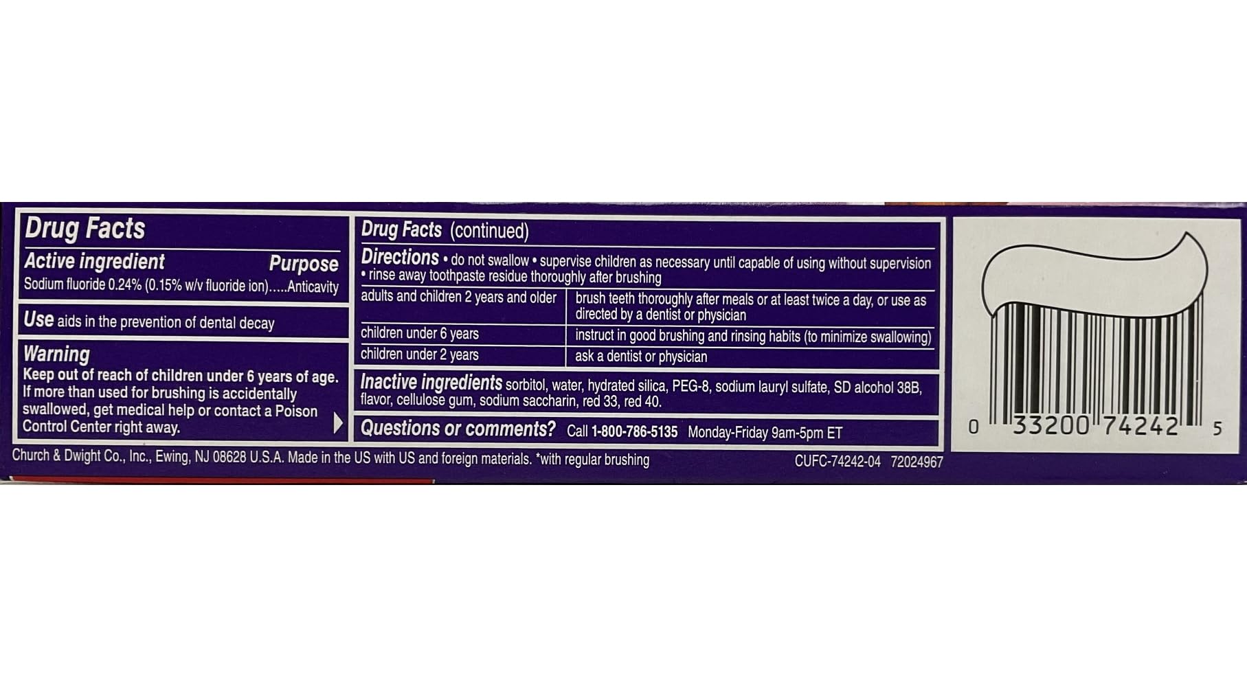 Pack of 12 Close-Up fluoride toothpaste red gel 4 oz tubes