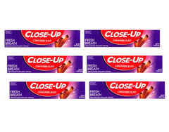 Close-Up toothpaste branding with red and cinnamon color