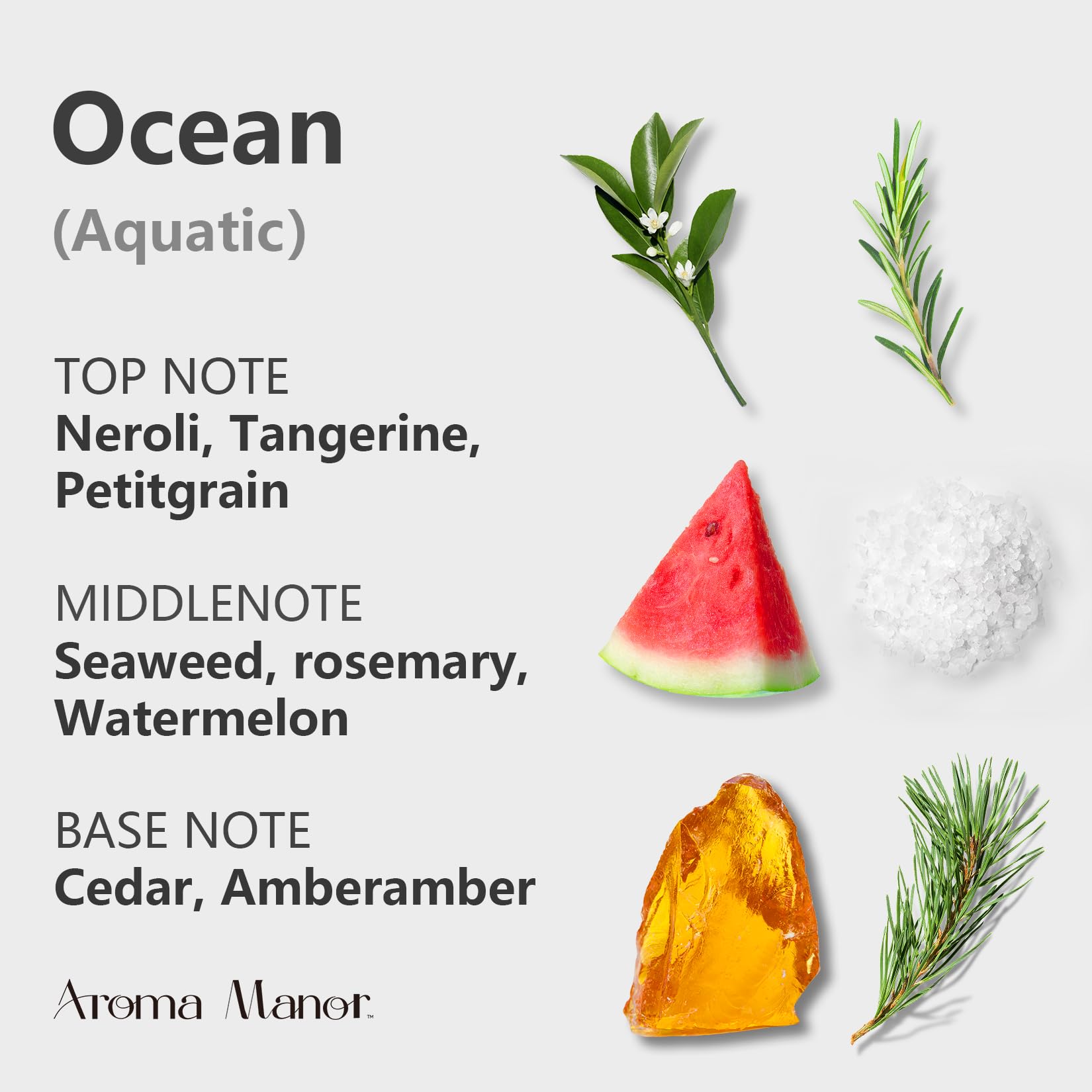 Close-up of Neroli, Watermelon and Amber essential oil blend
