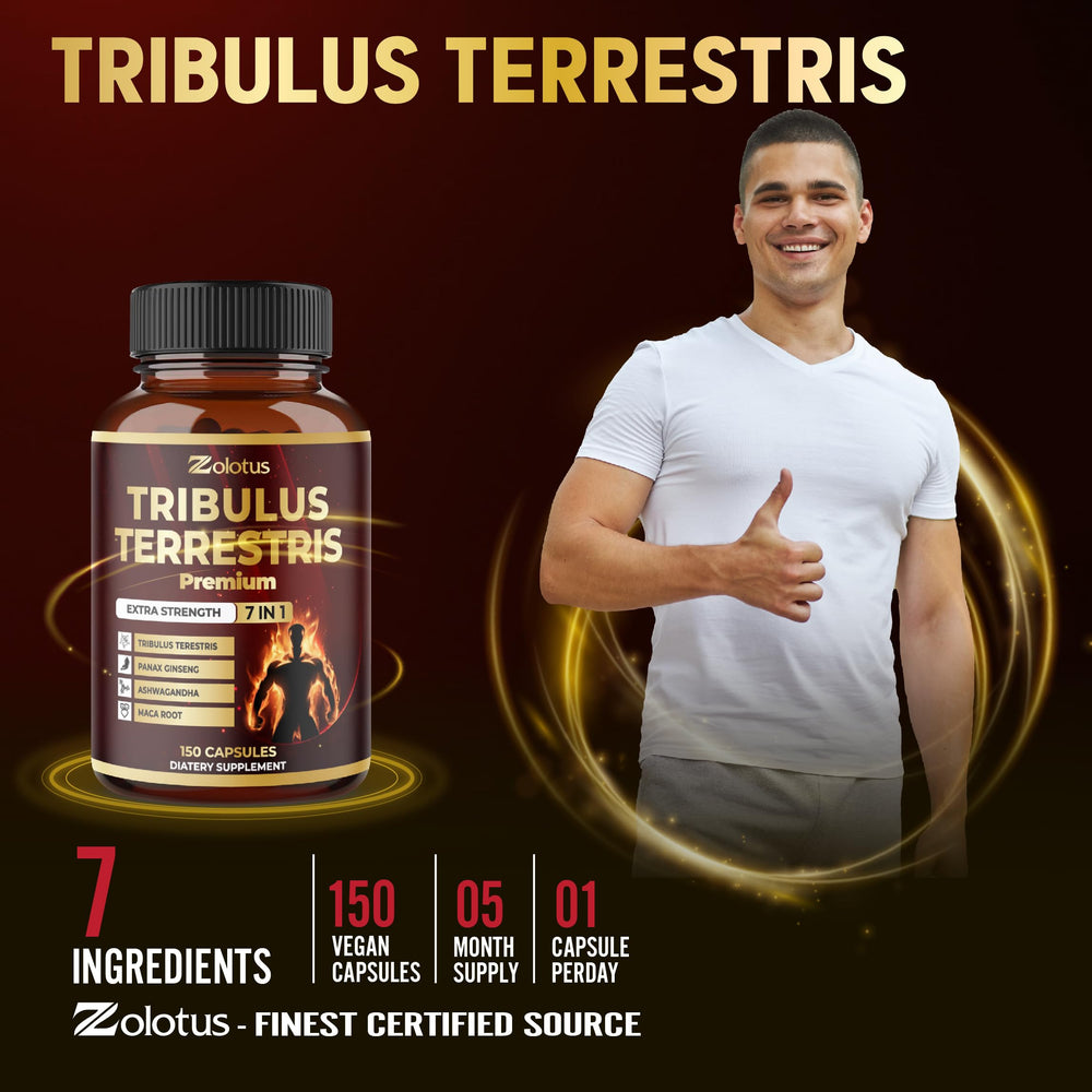 Close-up of Tribulus Terrestris bottle label