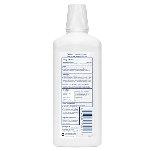 Front label of CloSYS Mouthwash showing alcohol-free formula