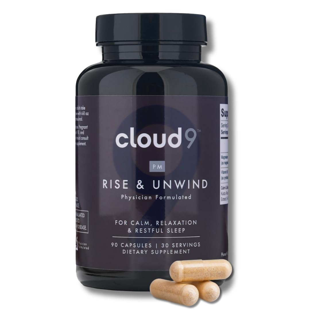 Cloud9 Rise & Unwind PM bottle label