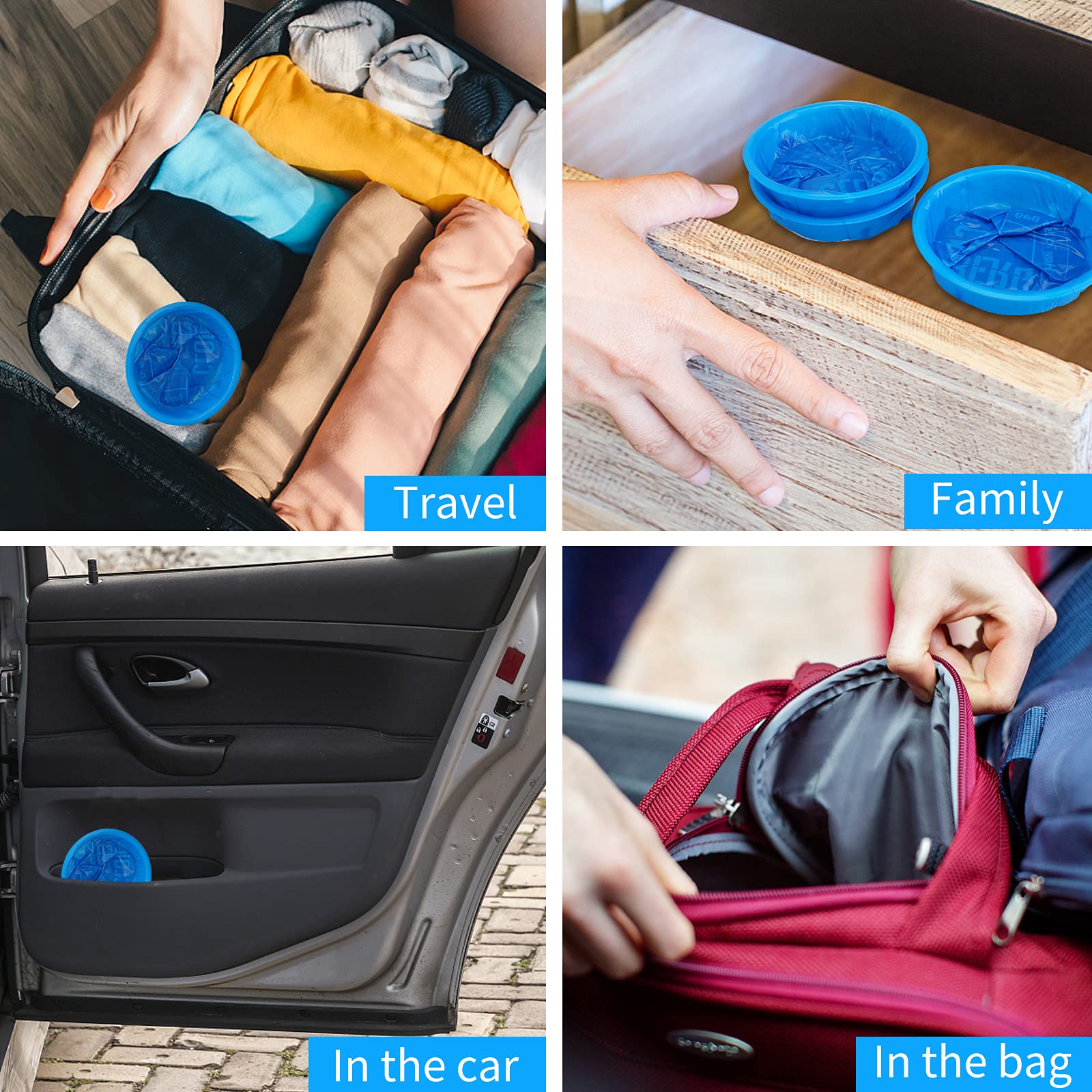 CLOUDBERG blue emesis bag suitable for kids and pregnant women during travel.