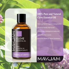 MAYJAM Clove Essential Oil 100ml amber bottle