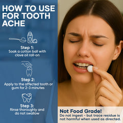 Clove oil roll-on used for natural toothache relief