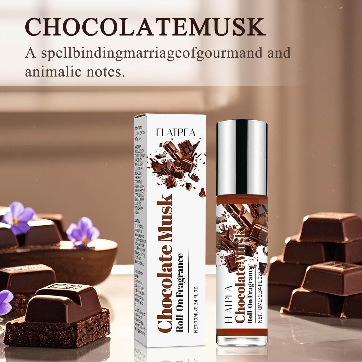 CLQFDT Chocolate Musk Roll-On compact size fits purse everywhere