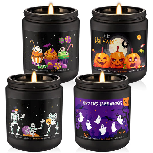 CLTNIKET Halloween Scented Candle Set jar design featuring vanilla fragrance