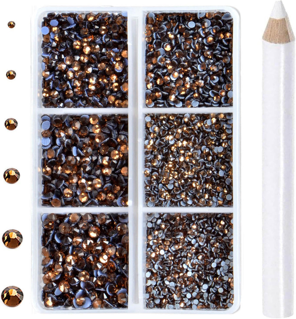 CMBYN smoked topaz hotfix rhinestones pack for fabric embellishments.