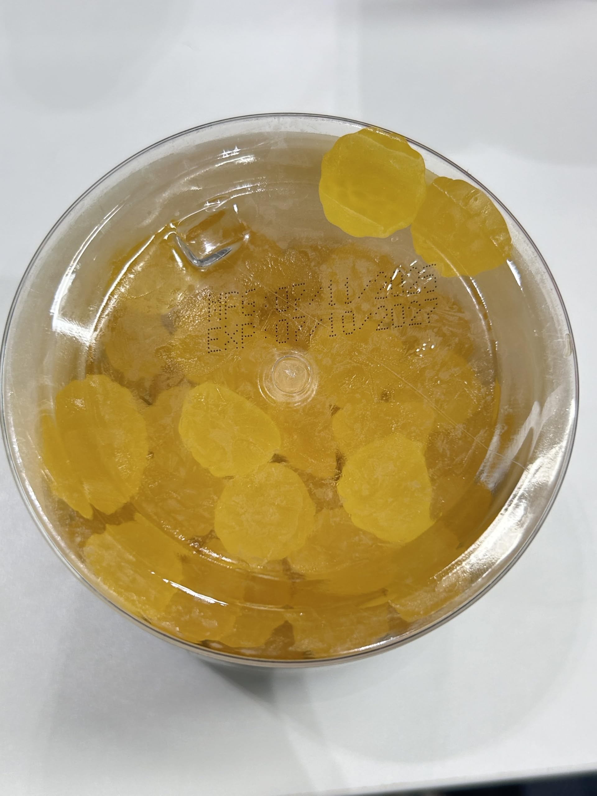 Gummies with visible texture and plant-based ingredients