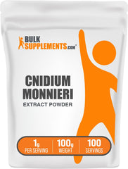 Cnidium Fruit Extract Powder bottle showing 100 g, 1 g serving size