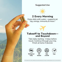 Vegan travel vitamin capsules in eco-friendly tin