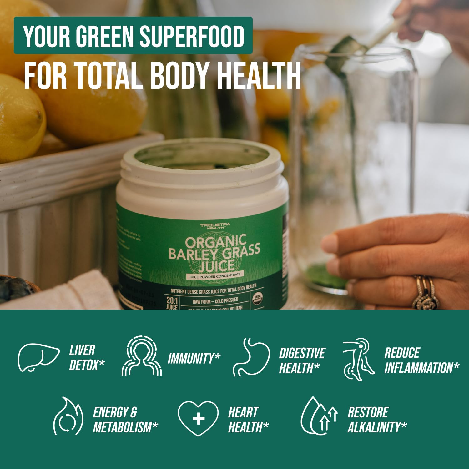 CO2 dried barley grass powder