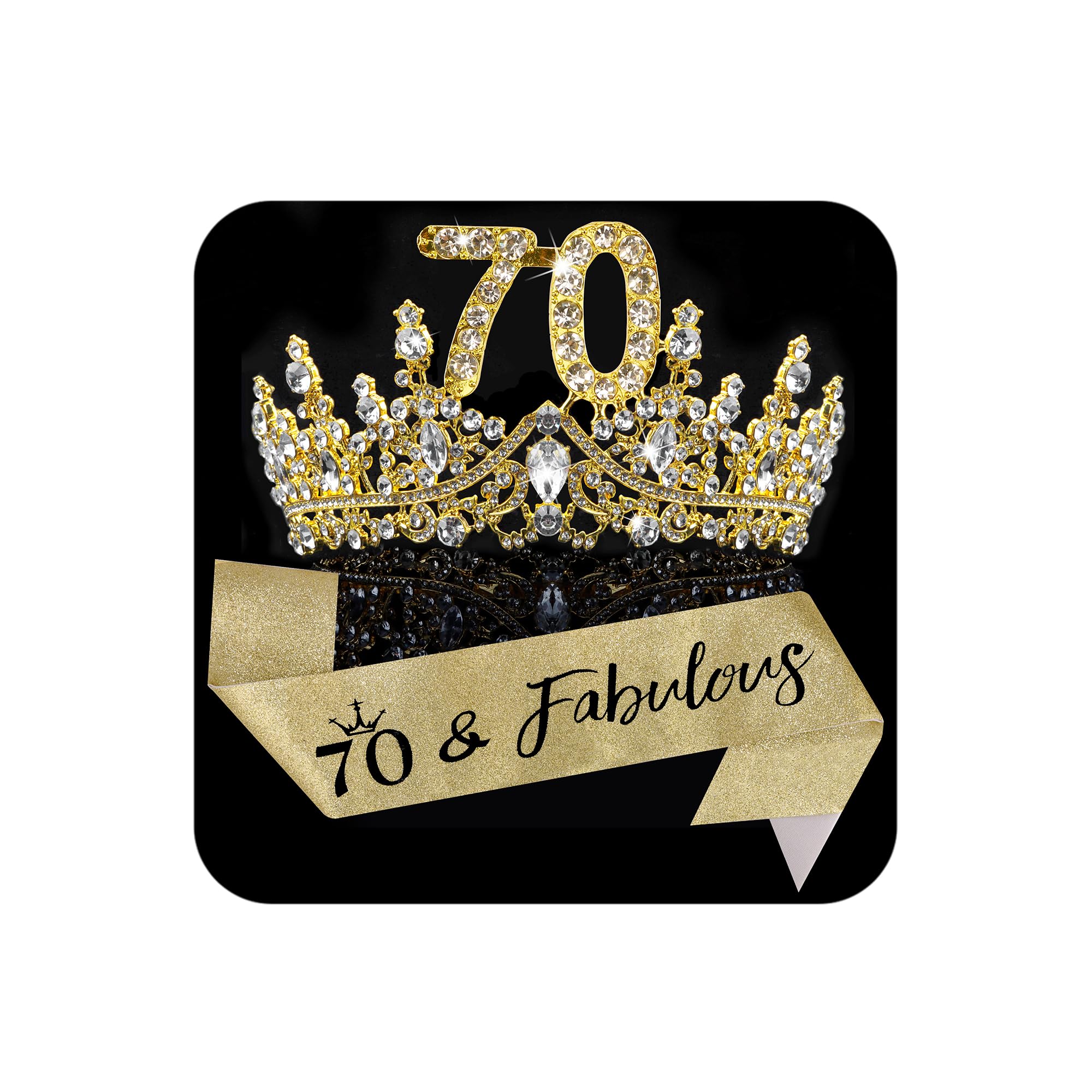 COCIDE 70th birthday sash glitter for festive, photo-ready flair.