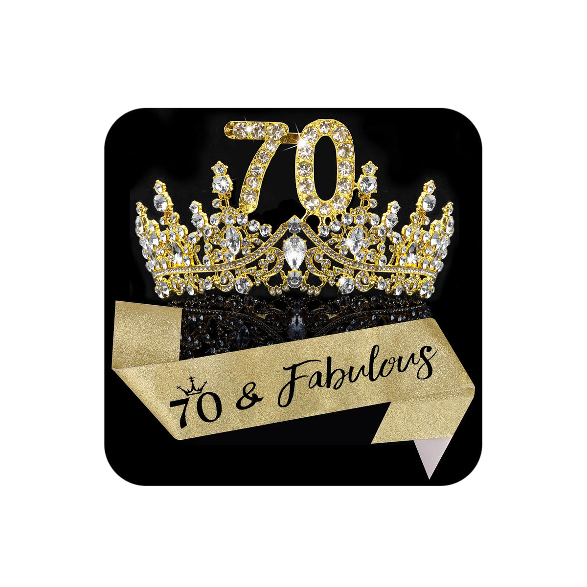 COCIDE 70th birthday sash glitter for festive, photo-ready flair.
