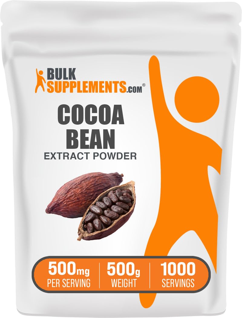 Cocoa Bean Extract Powder 500mg per serving in a 500g tub