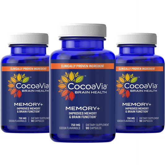CocoaVia Memory+ 90-day bottle with 270 capsules