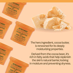 Applying COCOCARE Africare Cocoa Butter to hair for conditioning shine.