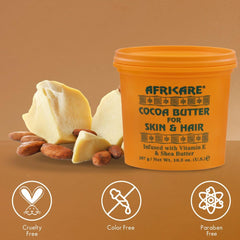 Creamy blend of cocoa butter, shea butter, and vitamin E for versatile care.