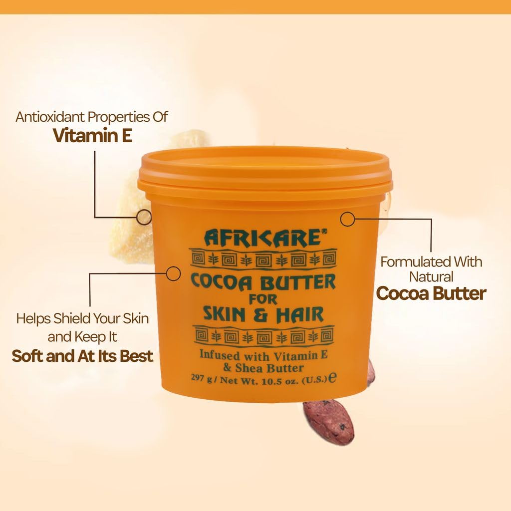 Softening skin routine with COCOCARE Africare Cocoa Butter.