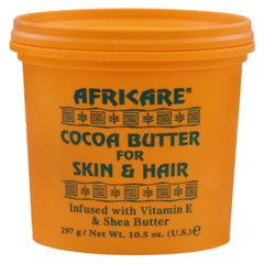 COCOCARE Africare Cocoa Butter tub nourishes skin and hair with vitamin E and shea butter.