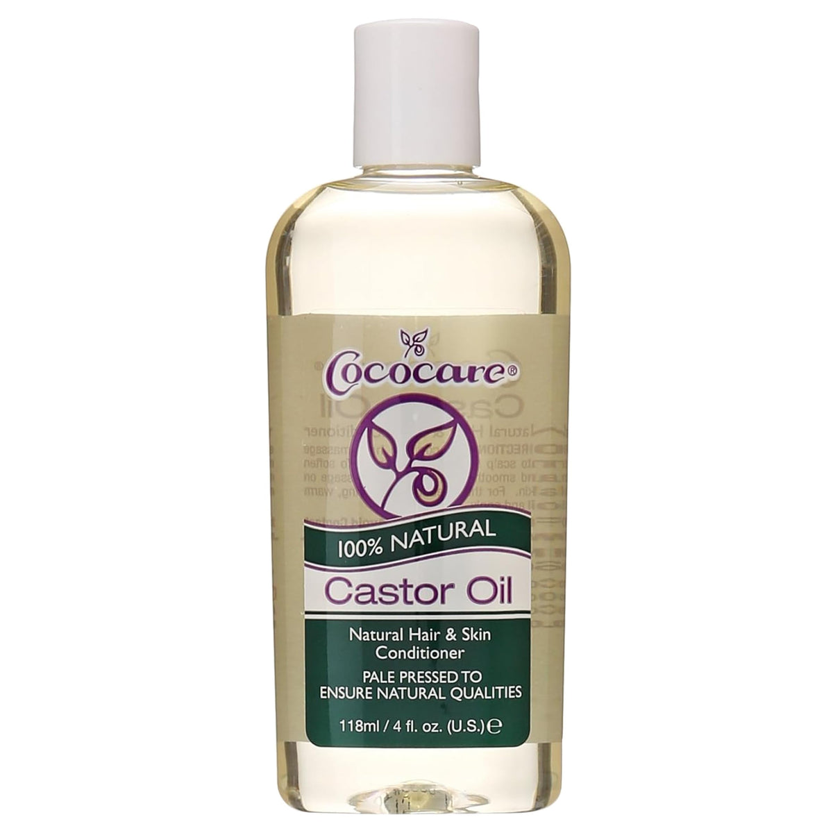 Cococare Castor Oil 4 oz bottle for healthy hair, lashes, and skin