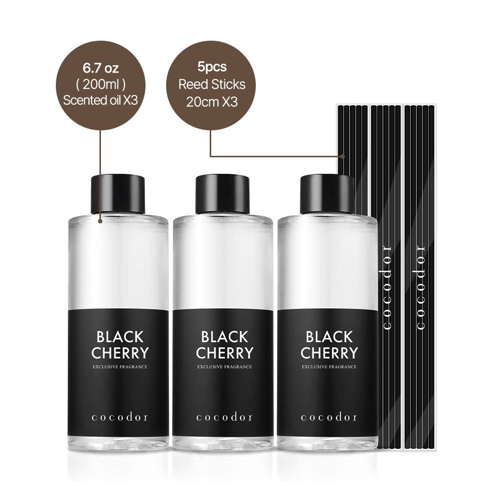 Three 6.7oz refill bottles with 15 fiber sticks